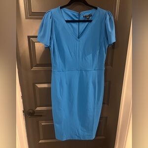 Maggy London Seamed Sheath Dress Pool Blue Size 12